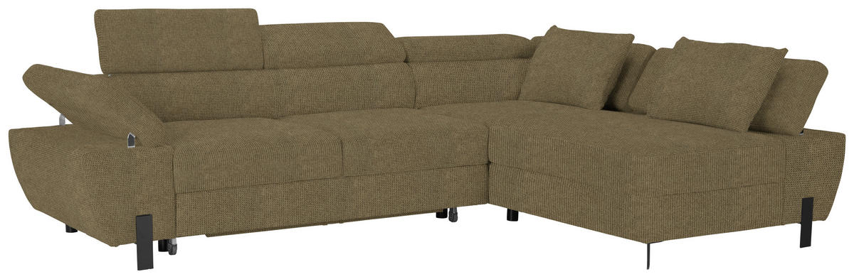 HÖRNSOFFA i vävt tyg olivgrön  - olivgrön/svart, Modern, metall/trämaterial (277/90/189cm) - MID.YOU