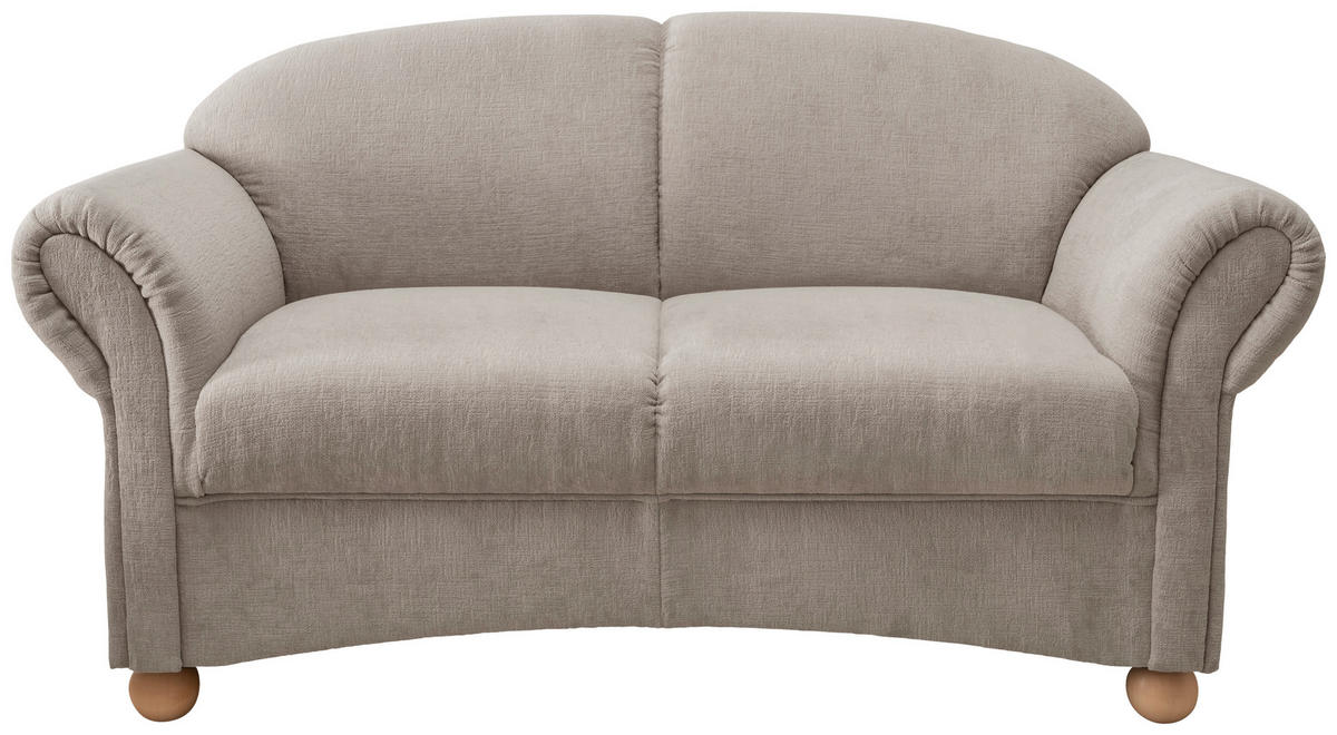 2,5-SITZER Mikrofaser Taupe  - Taupe/Wildeiche, KONVENTIONELL, Holz/Textil (198/84/80cm) - Livetastic