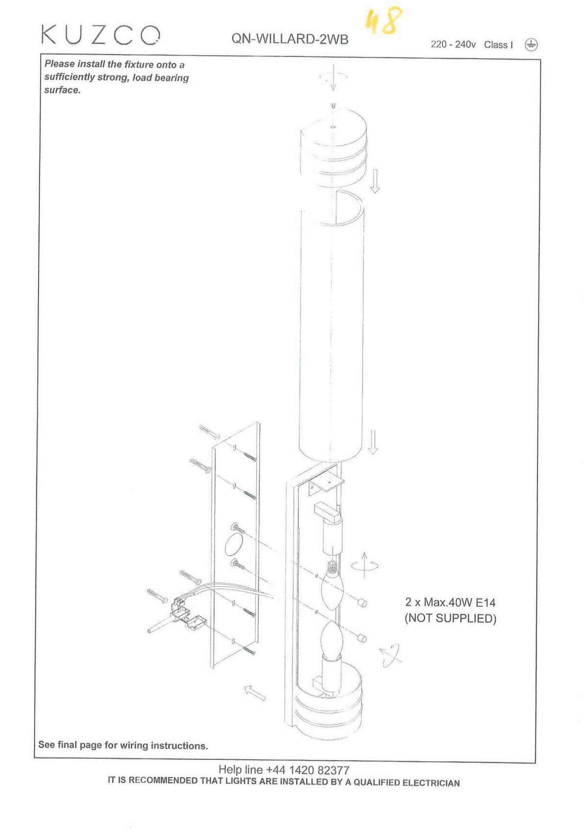 WANDLEUCHTE    - Bronzefarben, KONVENTIONELL, Glas/Metall (46,7/11,2/9,5cm) - Elstead Lighting