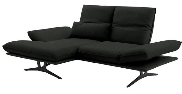 ECKSOFA in Echtleder Dunkelgrün 130/210 cm - Dunkelgrün/Gelb, Design, Leder/Metall (130/210cm) - Dieter Knoll