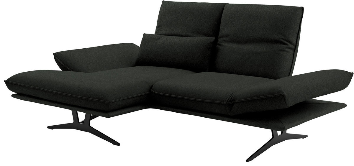 ECKSOFA  in Echtleder Dunkelgrün  130/210 cm  - Dunkelgrün/Gelb, Design, Leder/Metall (130/210cm) - Dieter Knoll