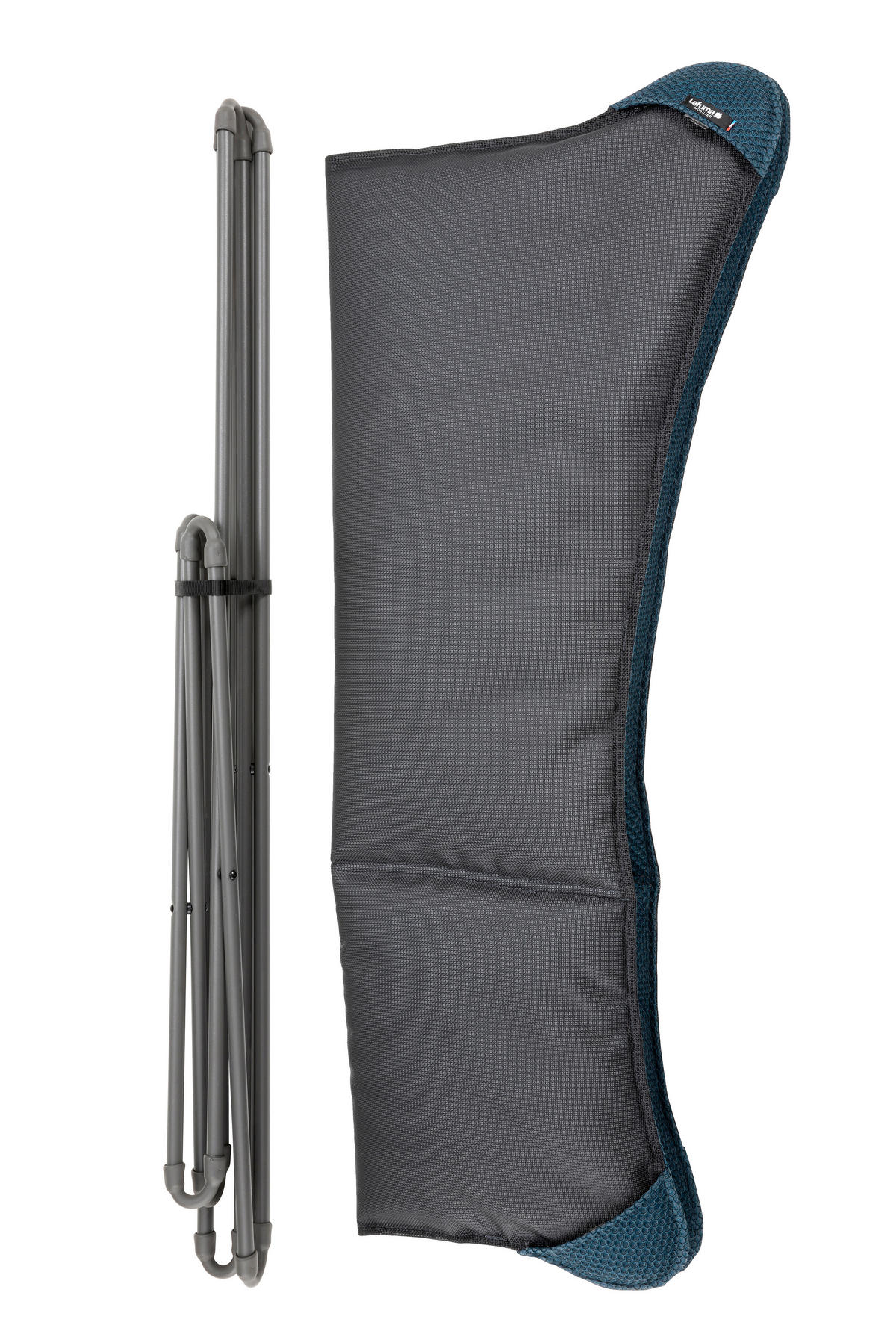 GARTEN-RELAXSESSEL Stahl  - Titanfarben/Dunkelblau, Basics, Kunststoff/Metall (91/87/83cm) - Lafuma Mobilier