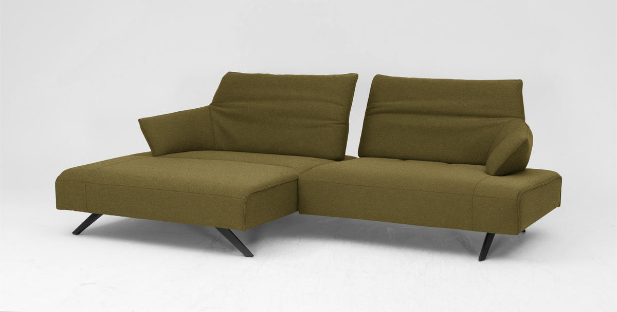 ECKSOFA in Struktur Hellgrün  - Anthrazit/Hellgrün, Design, Textil/Metall (165/276cm) - Himolla