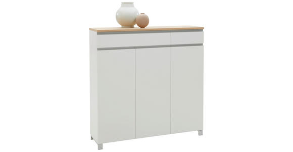 SCHUHSCHRANK Dieter Knoll  in 125/126/37 cm  - Eichefarben/Silberfarben, Design, Holz/Holzwerkstoff (125/126/37cm) - Dieter Knoll