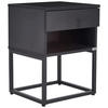 NACHTSCHRANK 40/55/35 cm  - Schwarz, MODERN, Holzwerkstoff/Metall (40/55/35cm) - Livetastic