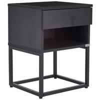 NACHTSCHRANK 40/55/35 cm  - Schwarz, MODERN, Holzwerkstoff/Metall (40/55/35cm) - Livetastic