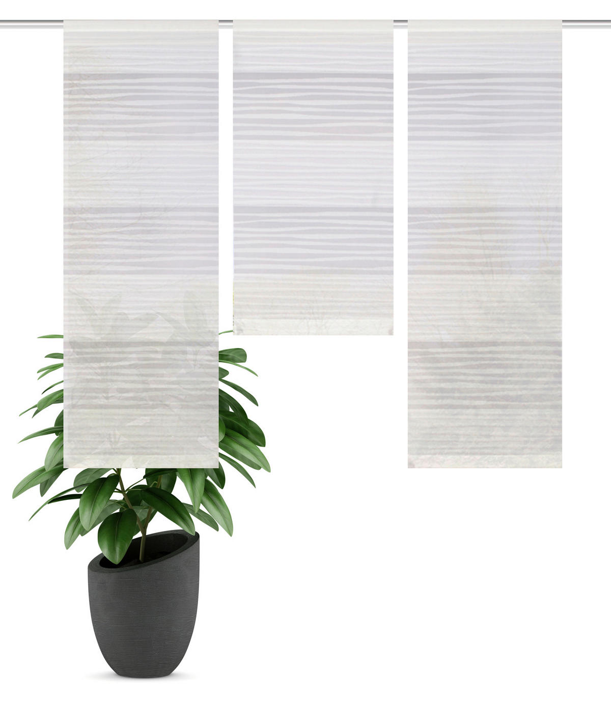 FLÄCHENVORHANG  3 Stück  blickdicht   30/80 cm  - Weiß, KONVENTIONELL, Textil (30/80cm)