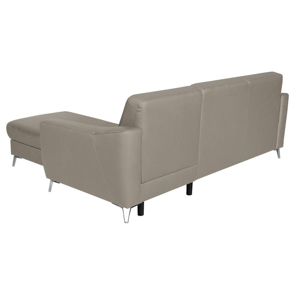 Thumbnail - Livetastic Ecksofa, Platin, Textil, Leder, Echtleder, Rindleder, 3-Sitzer, seitenverkehrt montierbar, L-Form, 241x168 cm...