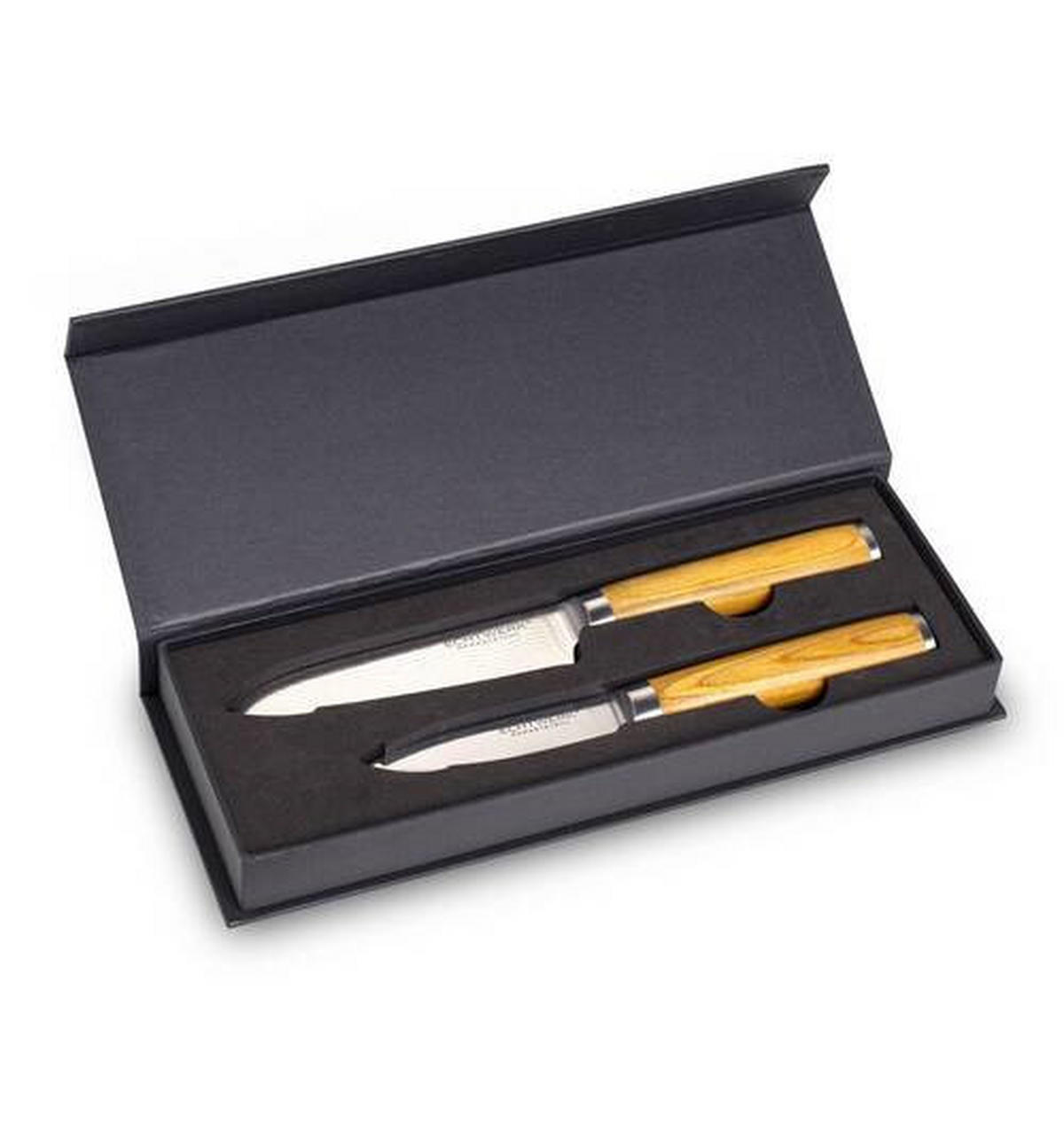 MESSERSET 2-teilig  - Silberfarben/Braun, MODERN, Holz/Metall - Echtwerk
