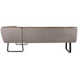 ECKBANK 237/178 cm Struktur Echtleder Schwarz, Taupe   - Taupe/Schwarz, Design, Leder/Textil (237/178cm) - Novel