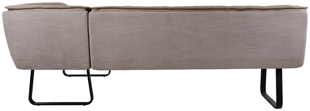 ECKBANK 237/178 cm Struktur Echtleder Schwarz, Taupe   - Taupe/Schwarz, Design, Leder/Textil (237/178cm) - Novel