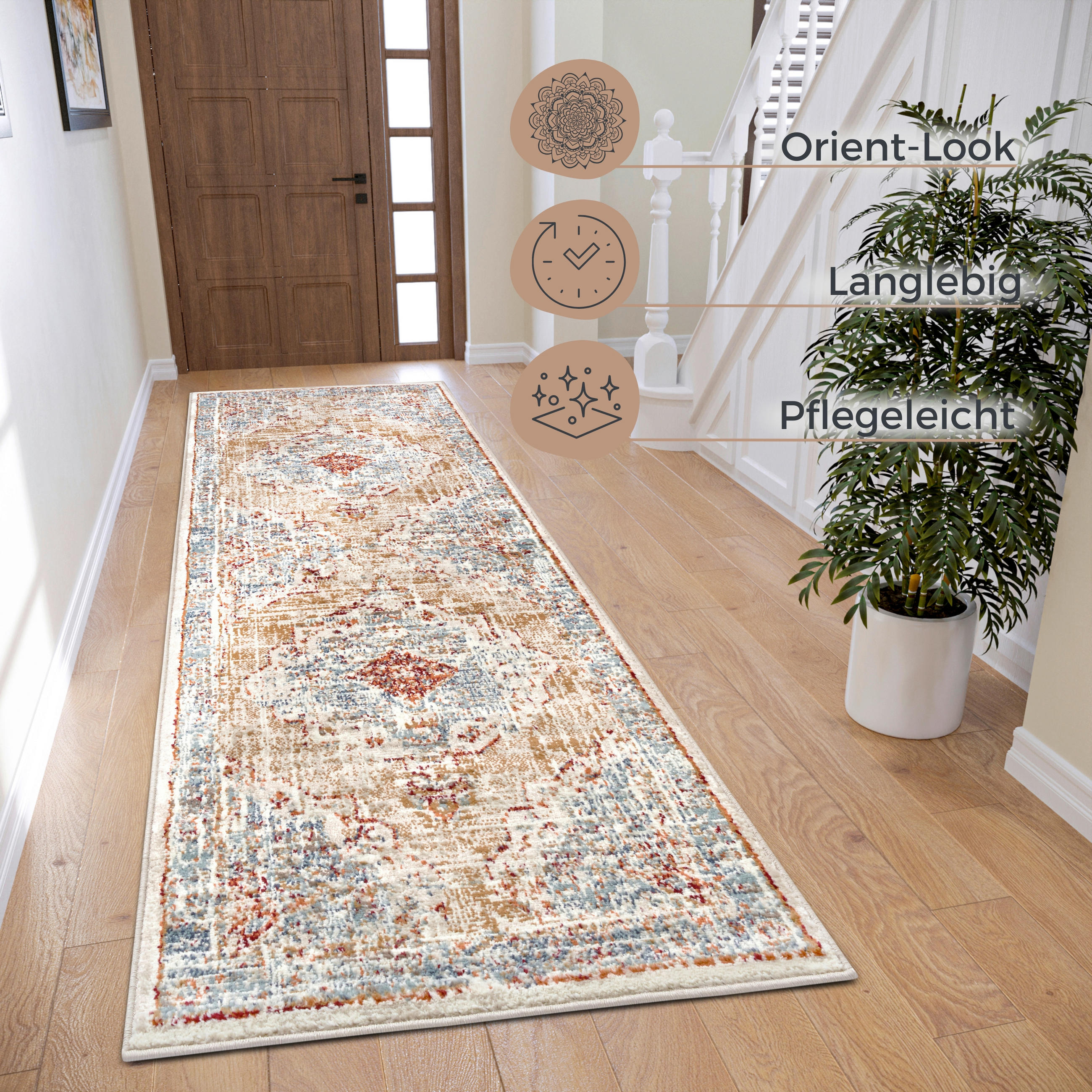 LÄUFER 80/240 cm Luxor  - Multicolor/Honig, Design, Kunststoff/Textil (80/240cm)
