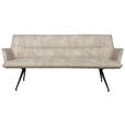 SITZBANK 203,5/87/64 cm Mikrofaser Schwarz, Taupe  - Taupe/Schwarz, Design, Textil/Metall (203,5/87/64cm) - Novel