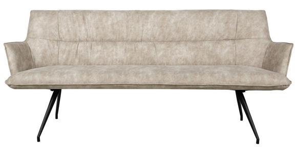 SITZBANK 203,5/87/64 cm Mikrofaser Schwarz, Taupe  - Taupe/Schwarz, Design, Textil/Metall (203,5/87/64cm) - Novel