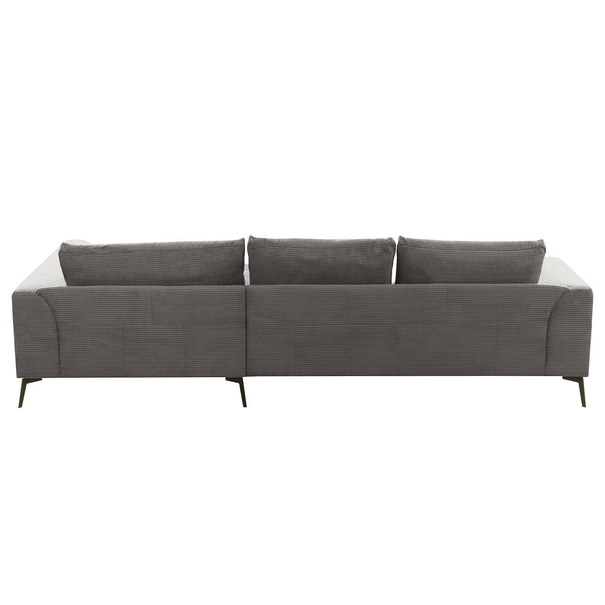 ECKSOFA Grau Cord Nierenkissen, Rückenkissen  - Schwarz/Grau, Design, Textil/Metall (313/172cm) - P & B