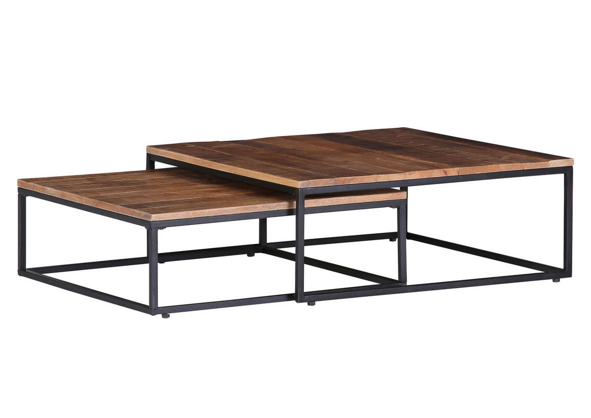 SOFFBORD SET i trä, metall 65-72/65-72/22-27 cm  - svart/naturfärgad, Basics, metall/trä (65-72/65-72/22-27cm) - Livetastic