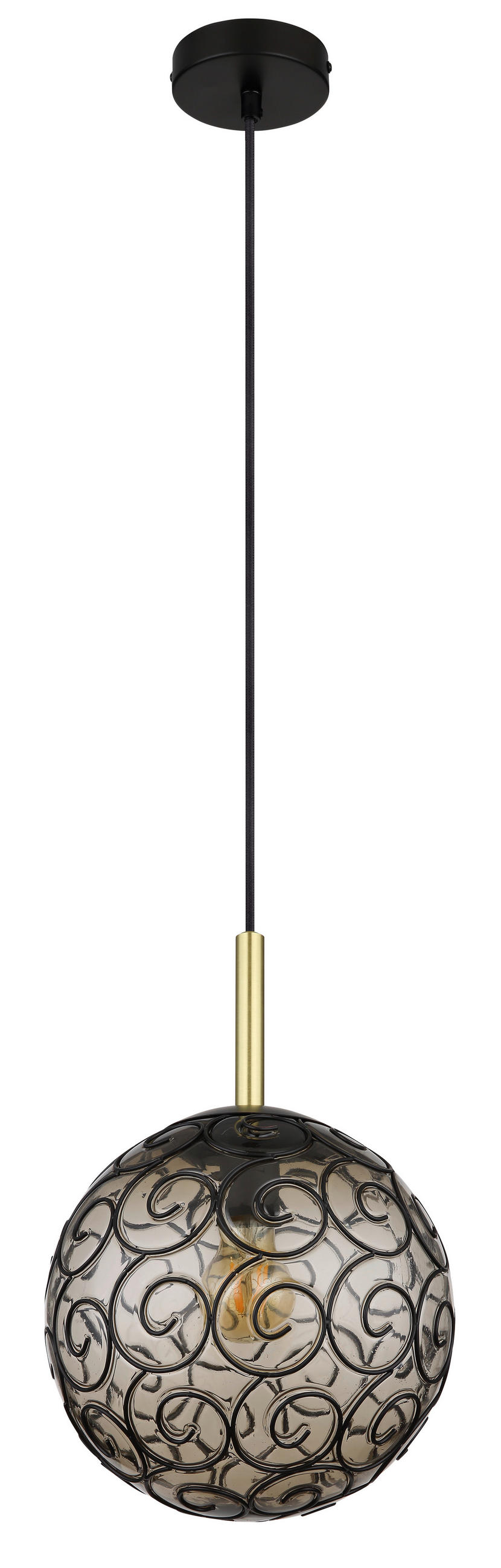 HÄNGELEUCHTE 25/120 cm    - Goldfarben/Schwarz, Konventionell, Kunststoff/Metall (25/120cm) - Globo