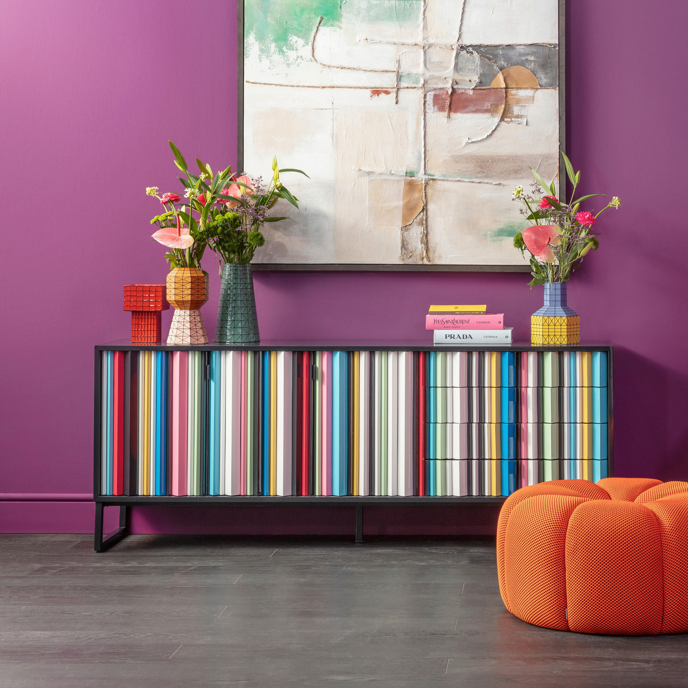 SIDEBOARD  in 186/74/40 cm  - Multicolor/Schwarz, Holz/Holzwerkstoff (186/74/40cm) - Kare-Design