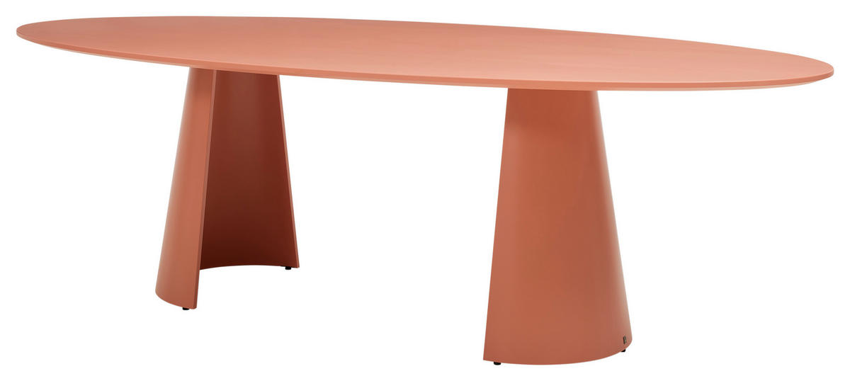 ESSTISCH 200/110/76 cm Nachbildung  Holzwerkstoff in verschiedenen Größen erhältlich, in verschiedenen Holzarten erhältlich, in verschiedenen Holzdekoren erhältlich, Variantenauswahl oval Pink  - Pink, Design, Holzwerkstoff (200/110/76cm) - Musterring