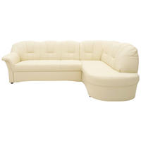 ECKSCHLAFSOFA Beige Lederlook  - Beige/Schwarz, KONVENTIONELL, Kunststoff/Textil (243/180cm) - MID.YOU