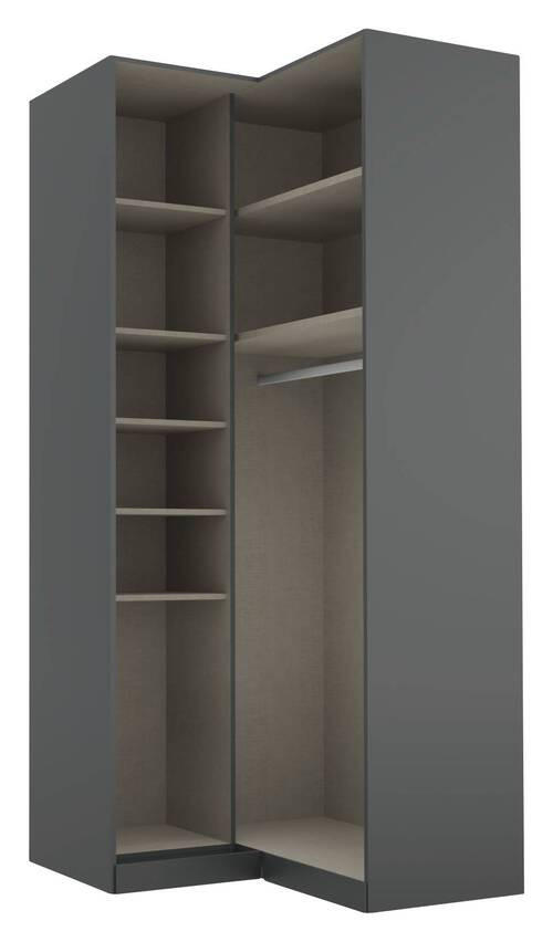 ECKKLEIDERSCHRANK 100/229/102 cm  - Silberfarben/Alufarben, Modern, Holzwerkstoff (100/229/102cm) - Rauch Möbel