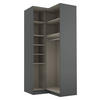 ECKKLEIDERSCHRANK 100/229/102 cm Grau, Silberfarben  - Silberfarben/Alufarben, MODERN, Holzwerkstoff (100/229/102cm) - Rauch Möbel