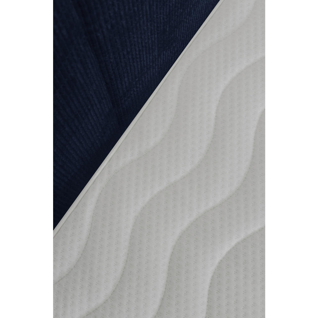 Thumbnail - Welnova Boxspringbett, Dunkelblau, Textil, H3 + H4, 7-Zonen, Höhe ca. 19 cm, 140x200 cm, Topper durchgehend, Partnermatr...