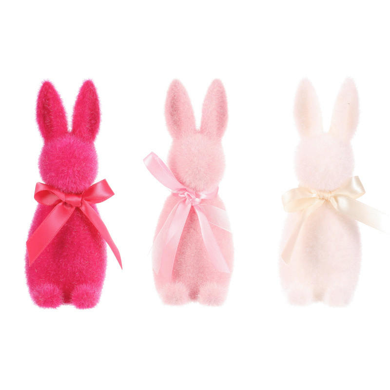 DEKORAČNÝ ZAJAC - viacfarebná, Basics, plast (6/16/7cm)