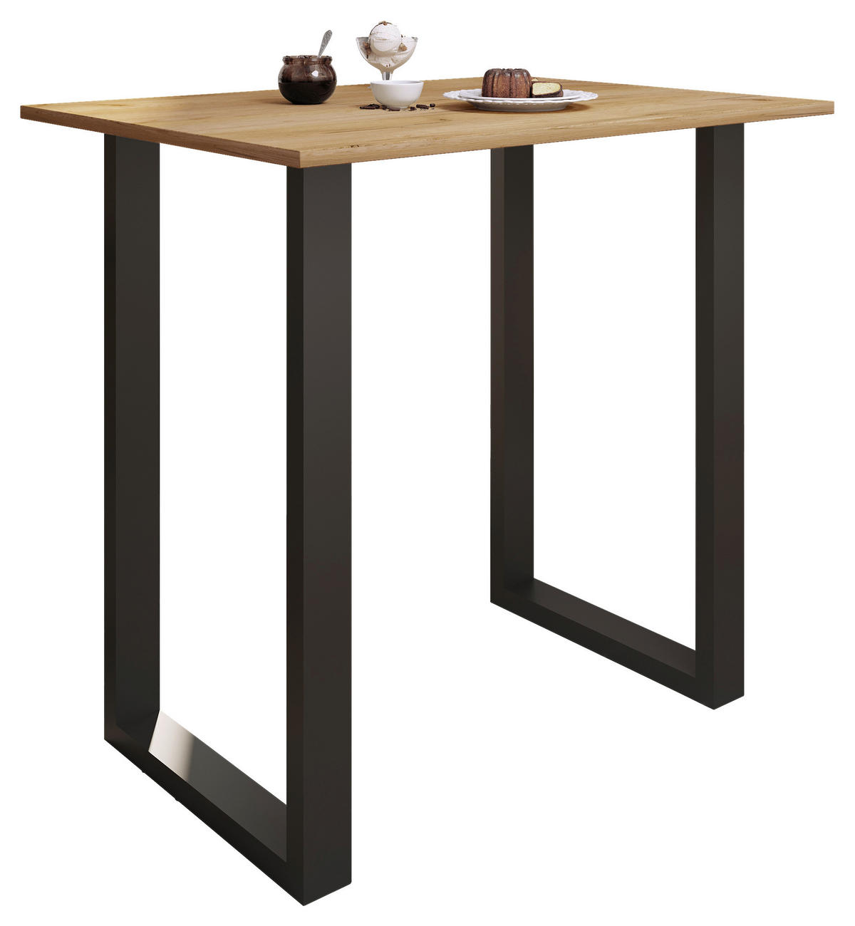 BARBORD i metall, trämaterial  110/80/102 cm  - honungsek/svart, Klassisk, metall/trämaterial (110/80/102cm)