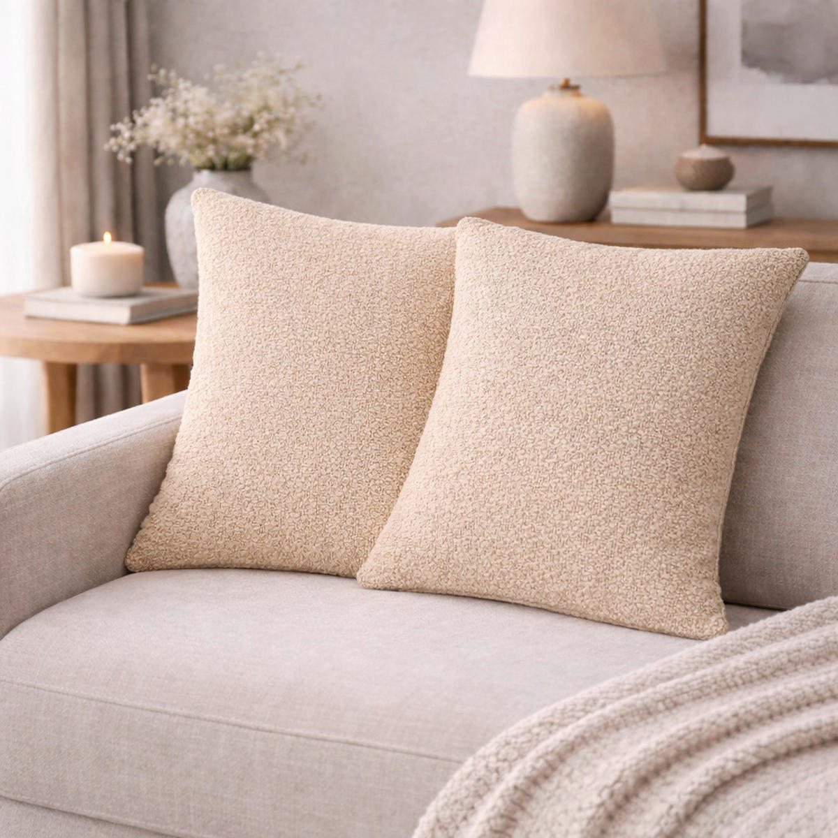 KISSENHÜLLEN-SET FJELLA 40/40 cm  - Beige, Basics, Textil (40/40cm)