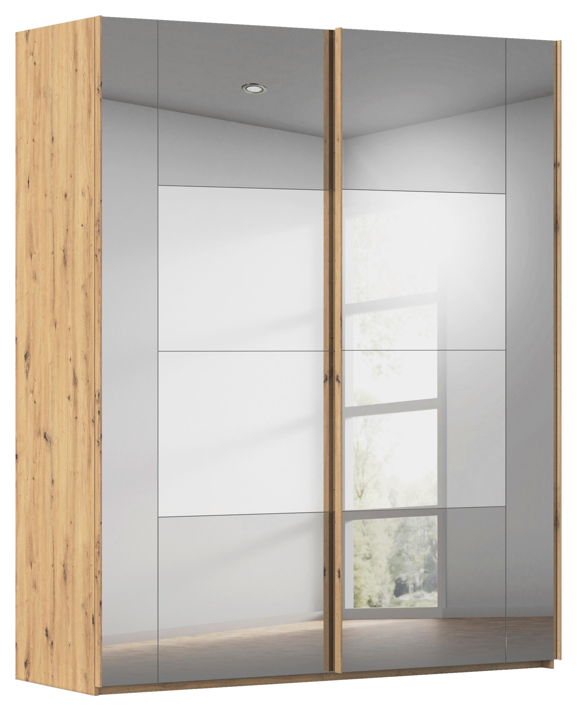 SCHWEBETÜRENSCHRANK 181/223/68 cm 2-türig Eiche Artisan  - Eiche Artisan, Design, Glas/Holzwerkstoff (181/223/68cm) - Xora