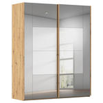 SCHWEBETÜRENSCHRANK 181/223/68 cm 2-türig Eiche Artisan  - Eiche Artisan, Design, Glas/Holzwerkstoff (181/223/68cm) - Xora