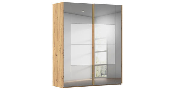 SCHWEBETÜRENSCHRANK 181/223/68 cm 2-türig Eiche Artisan  - Eiche Artisan, Design, Glas/Holzwerkstoff (181/223/68cm) - Xora