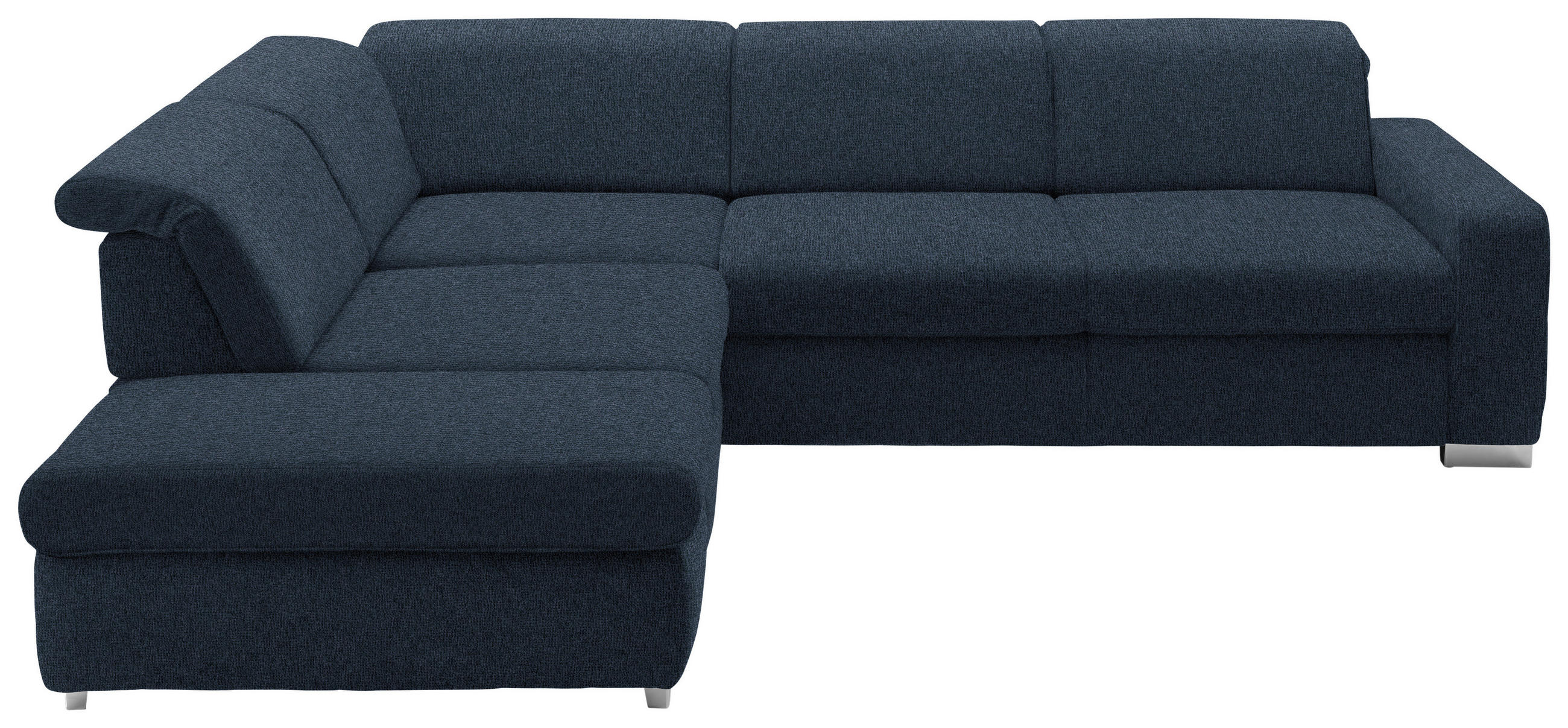 ECKSOFA in Webstoff Dunkelblau  - Alufarben/Dunkelblau, Design, Textil (260/301cm) - Beldomo Style