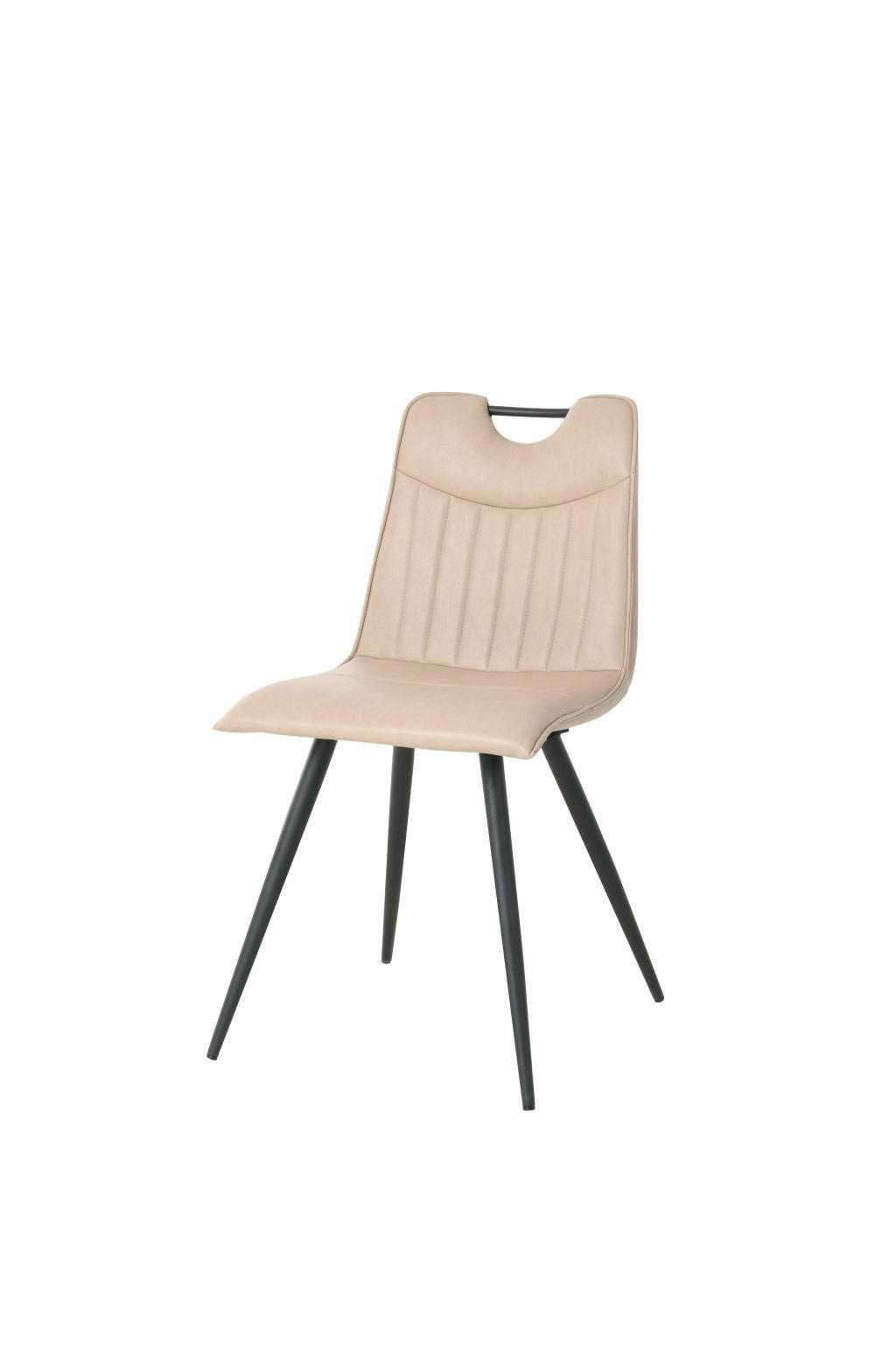 STOLICA  bež  drvo, metal, tekstil      - bež/crna, drvo/metal (46/88/53cm)
