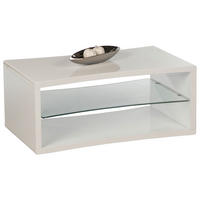 COUCHTISCH Klarglas 100/60/43 cm Freiform Weiß  - Weiß, KONVENTIONELL, Glas/Holzwerkstoff (100/60/43cm) - Carryhome