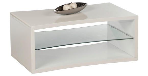 COUCHTISCH Klarglas 100/60/43 cm Freiform Weiß - Weiß, KONVENTIONELL, Glas/Holzwerkstoff (100/60/43cm) - Carryhome