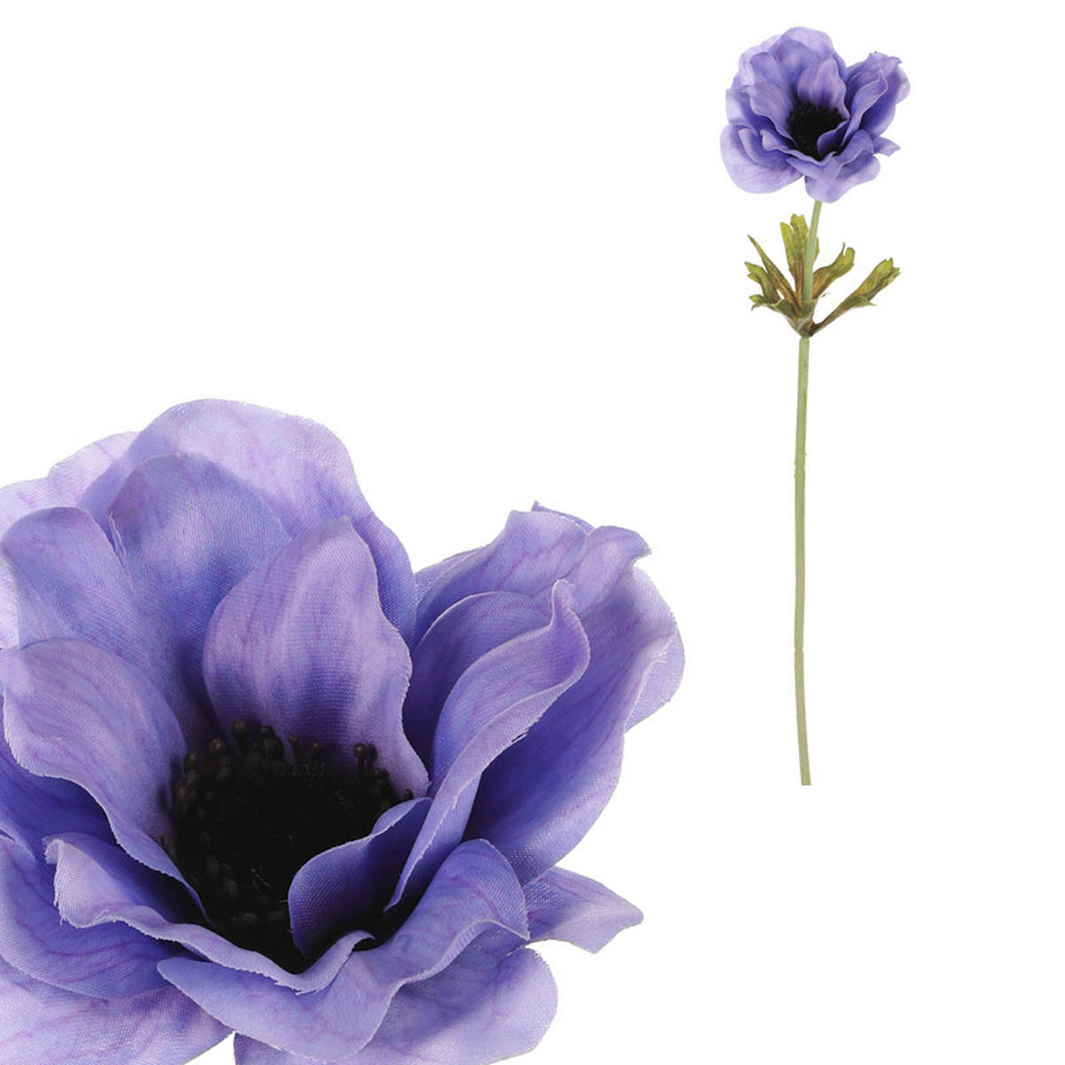 UMELÝ KVET 35 cm - modrá, Romantik / Landhaus, textil (35cm)