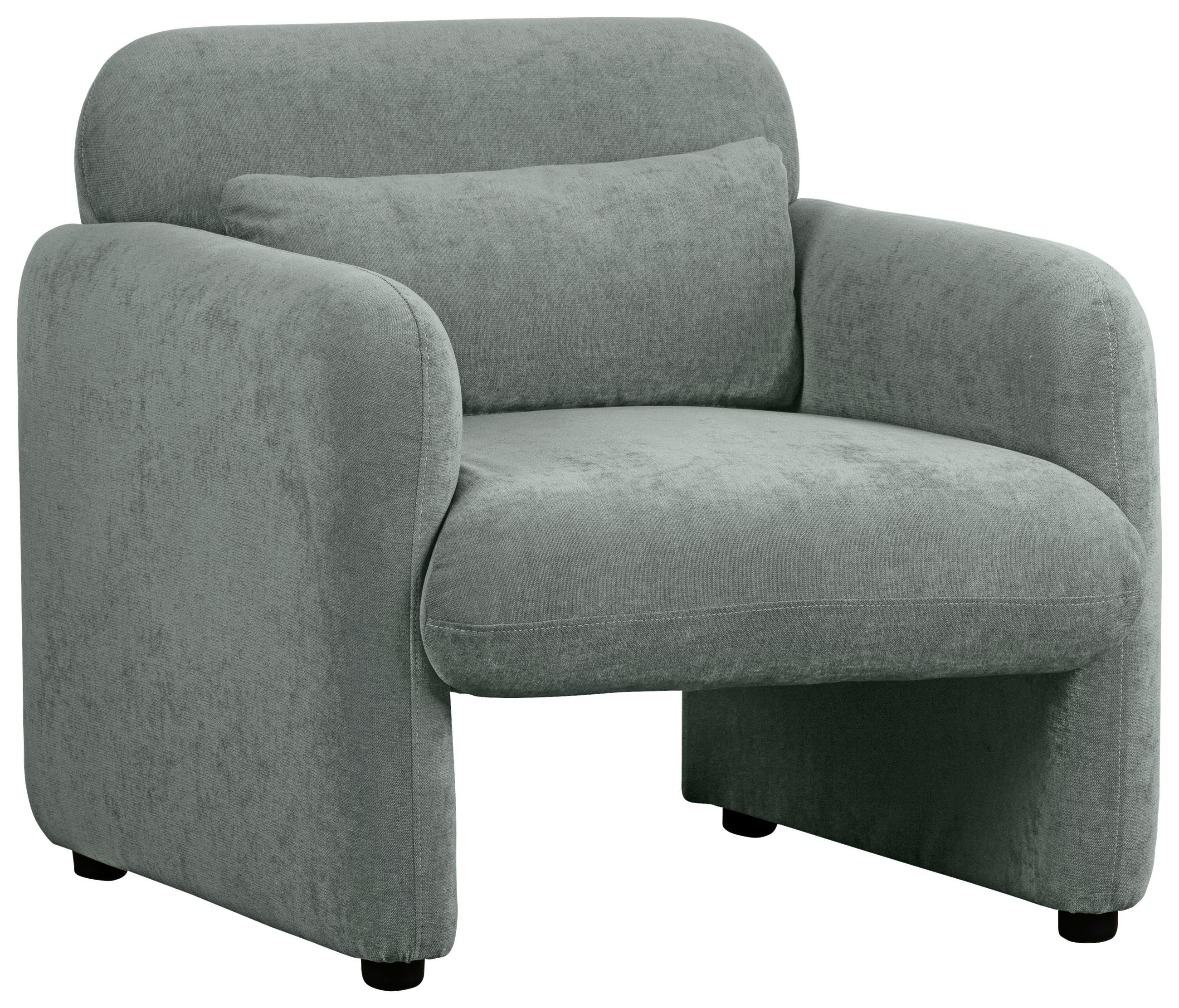 SESSEL in Samt Grau  - Schwarz/Grau, Design, Kunststoff/Textil (83/83/76cm) - MID.YOU