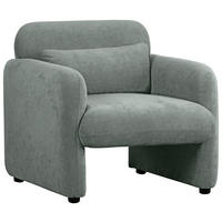 SESSEL in Samt Grau  - Schwarz/Grau, Design, Kunststoff/Textil (83/83/76cm) - MID.YOU