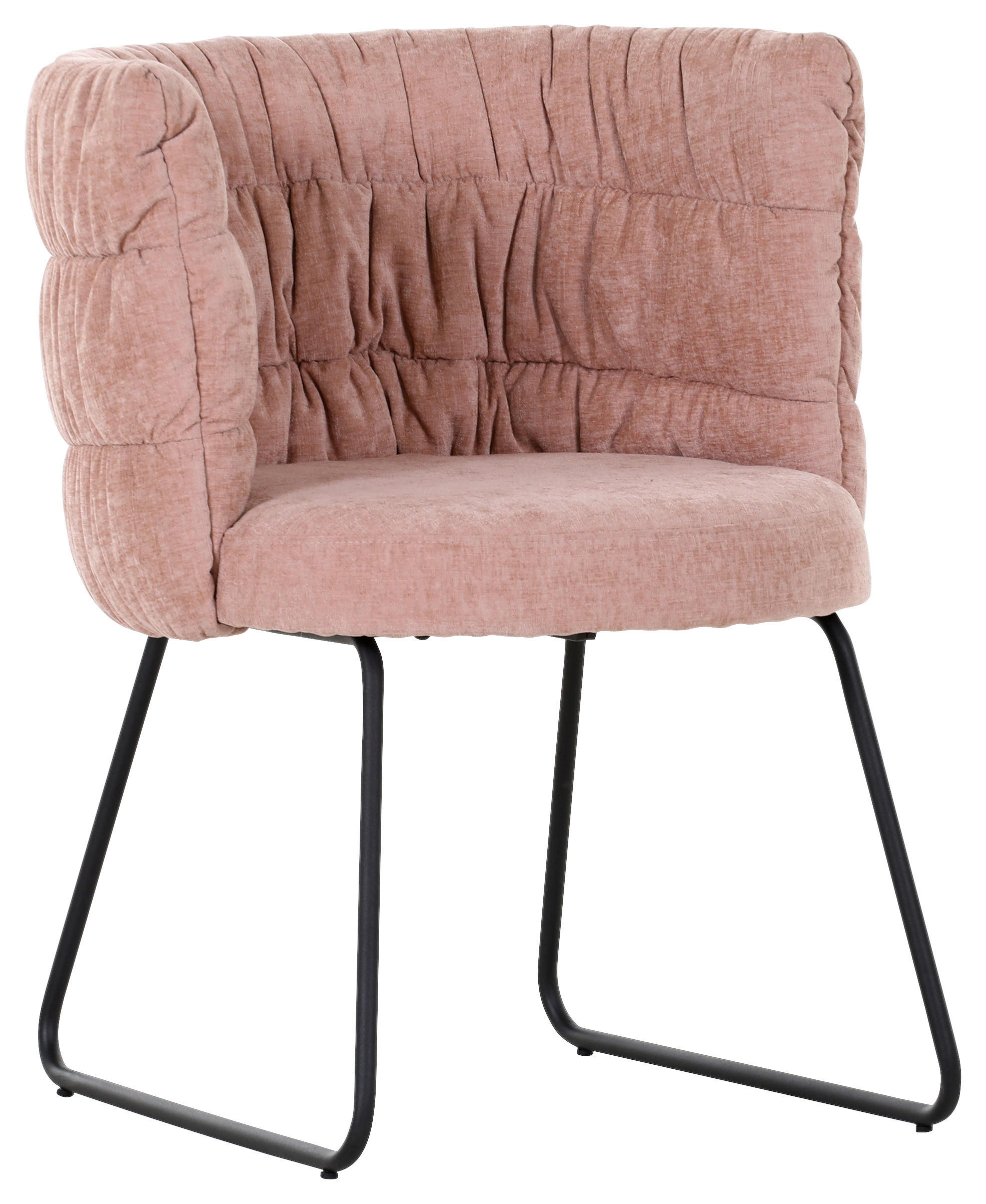 STUHL Flachgewebe Rosa, Schwarz  - Schwarz/Rosa, Basics, Textil/Metall (62/80/62cm) - Carryhome