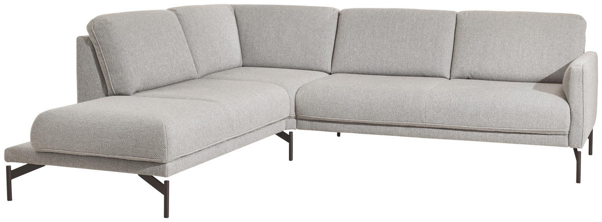 ECKSOFA Nova Blaugrau Flachgewebe  - Anthrazit/Blaugrau, Design, Textil/Metall (229/253cm) - Johann Jakob