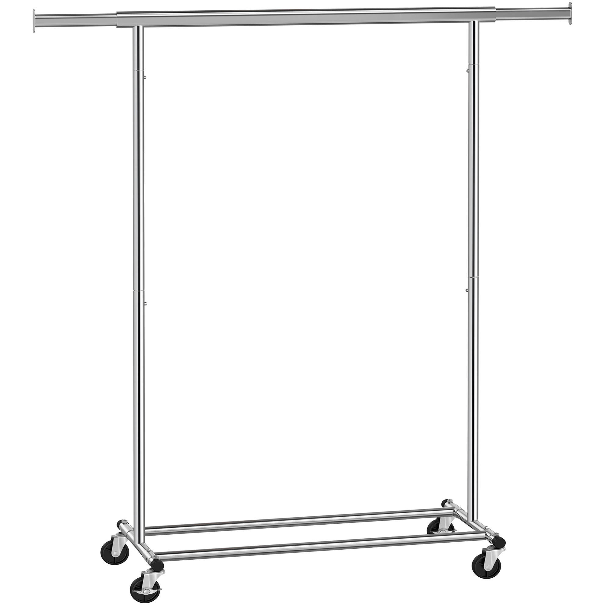 KLEIDERWAGEN in Silberfarben 132/162/45 cm   - Silberfarben, Basics, Metall (132/162/45cm)