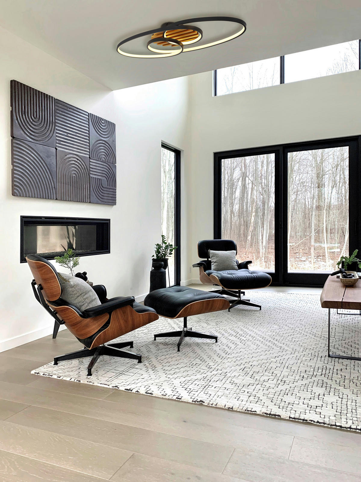 LED-DECKENLEUCHTE 85/30/9 cm   - Schwarz/Weiß, Design, Kunststoff/Metall (85/30/9cm) - Globo