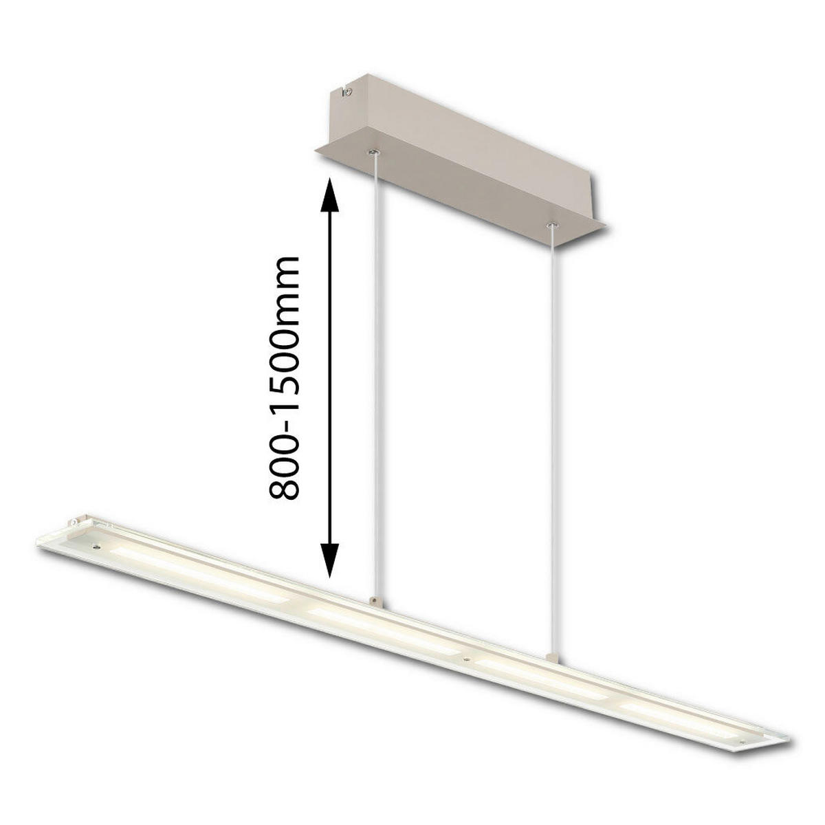 LED-HÄNGELEUCHTE Novak 115/9/150 cm  - Sandfarben/Klar, Design, Glas/Kunststoff (115/9/150cm) - Globo