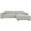 Ecksofa inkl. Funktion DUA Beige Echtleder  - Chromfarben/Beige, Design, Leder/Metall (293/170cm) - Novel
