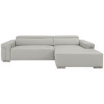 ECKSOFA DUA in Echtleder Beige  293/170 cm  - Chromfarben/Beige, Design, Leder/Metall (293/170cm) - Novel
