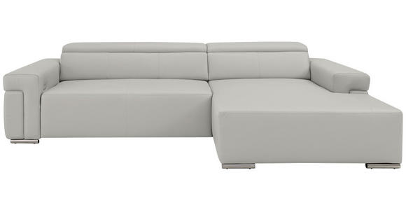 ECKSOFA DUA in Echtleder Beige  293/170 cm  - Chromfarben/Beige, Design, Leder/Metall (293/170cm) - Novel