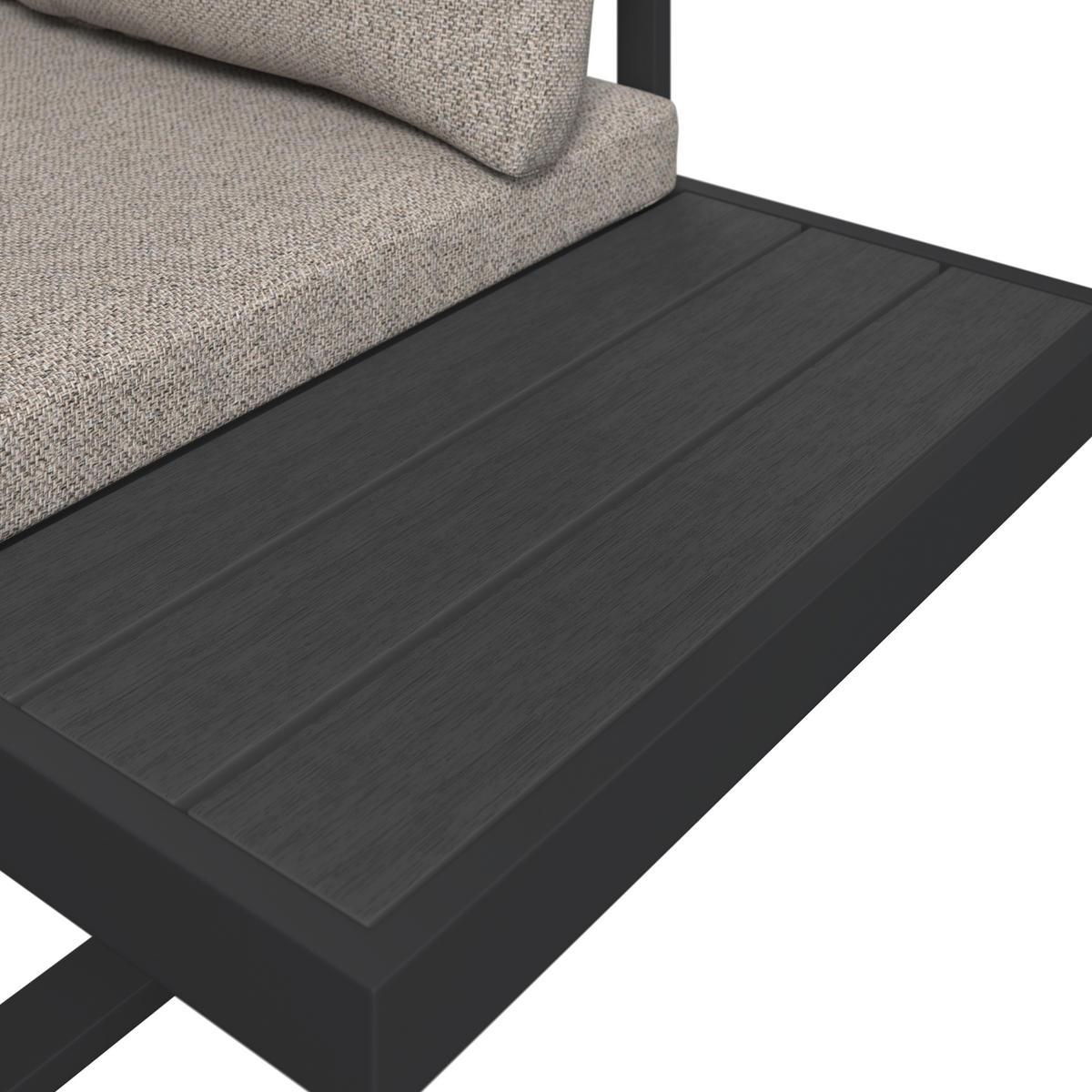 LOUNGEGARNITUR 3-teilig   142.5/70/67 cm Aluminium, Eisen  - Dunkelgrau/Grau, MODERN, Kunststoff/Textil (142.5/70/67cm) - Ambia Garden