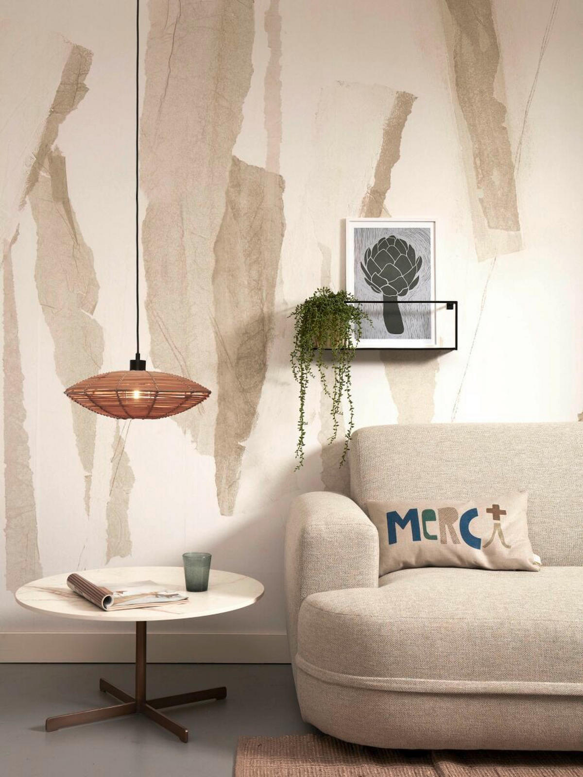 HÄNGELEUCHTE 40/40/10 cm  - Naturfarben, Trend, Holz (40/40/10cm) - Good & Mojo
